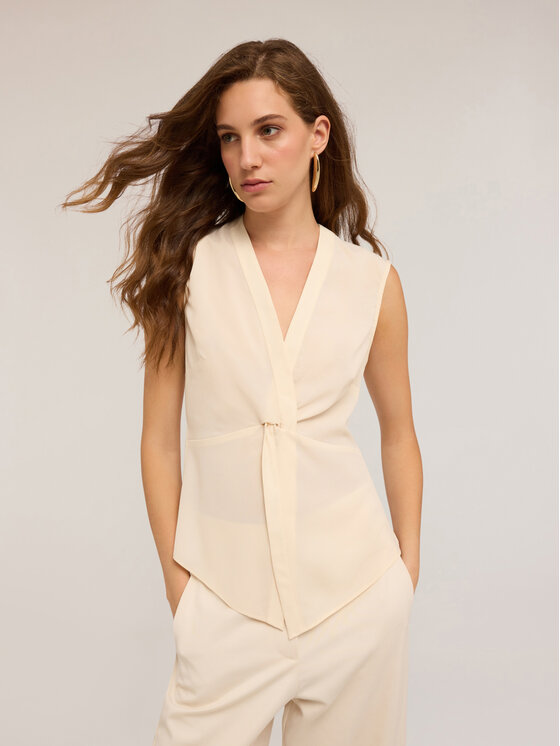 Motivi Motivi Blusa 2712Q001870N011 Écru A-Line Fit