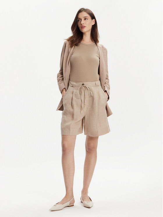 Marella Marella Šortky z materiálu Recinto 2413141014 Hnědá Regular Fit