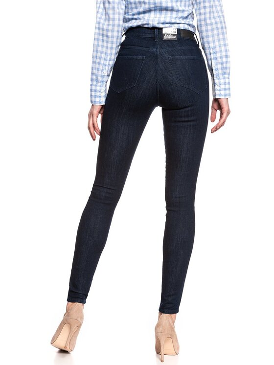 Wrangler Wrangler Jeansy HIGH RISE SKINNY Niebieski Skinny Fit