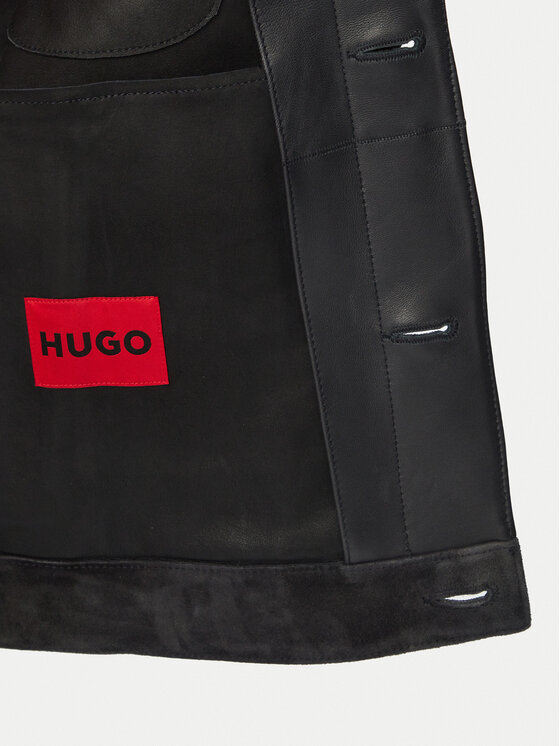 HUGO HUGO Giacca di pelle Ligor 50564061 Blu scuro Regular Fit