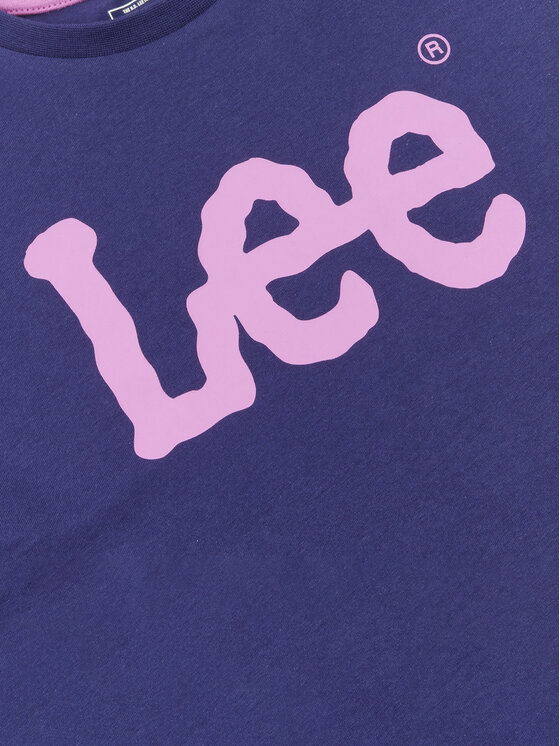 Lee Lee T-Shirt Wobbly Graphic LEG5030 Niebieski Regular Fit