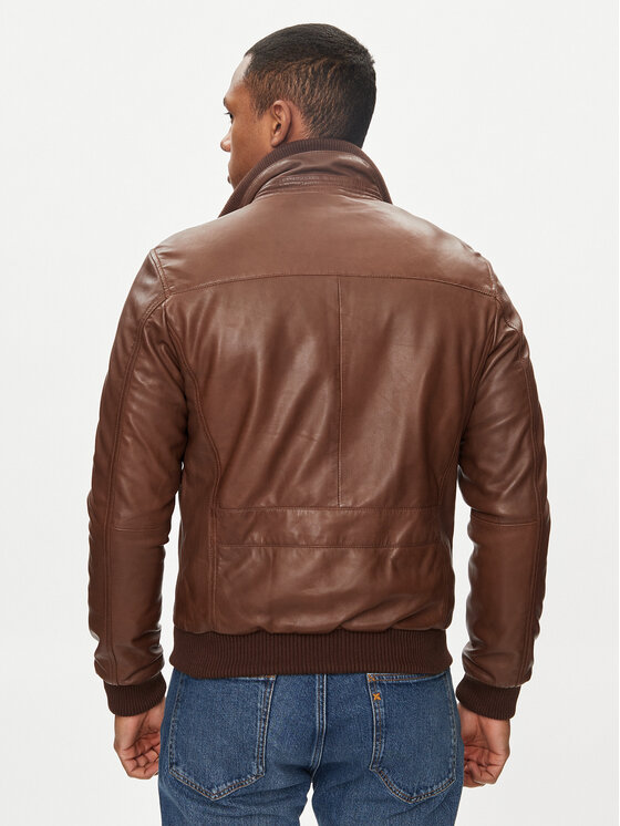 Serge Pariente Serge Pariente Lederjacke Tornade Braun Regular Fit