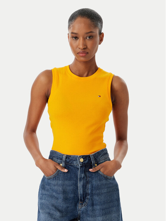 Tommy Hilfiger Tommy Hilfiger Marškinėliai WW0WW47806 Oranžinė Slim Fit