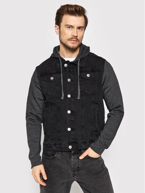 Brave Soul Kurtka jeansowa MJK-HUDSON Czarny Regular Fit