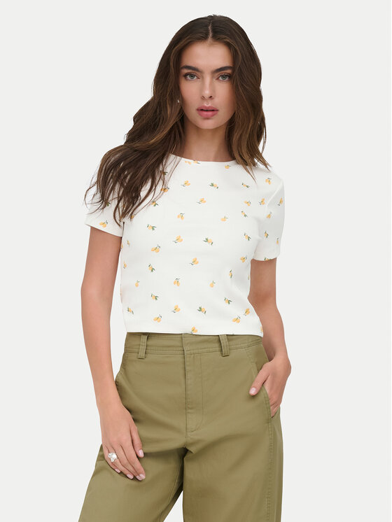 ONLY ONLY Póló Fenja 15347986 Fehér Slim Fit