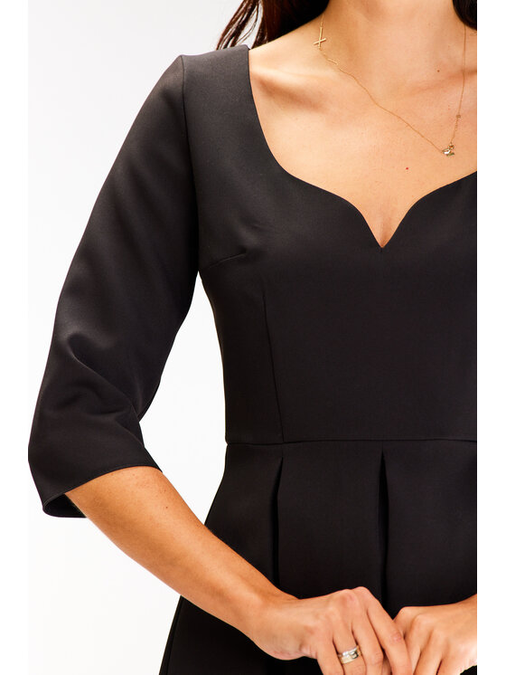 Awama Awama Večerní šaty A598 Černá Basic Fit
