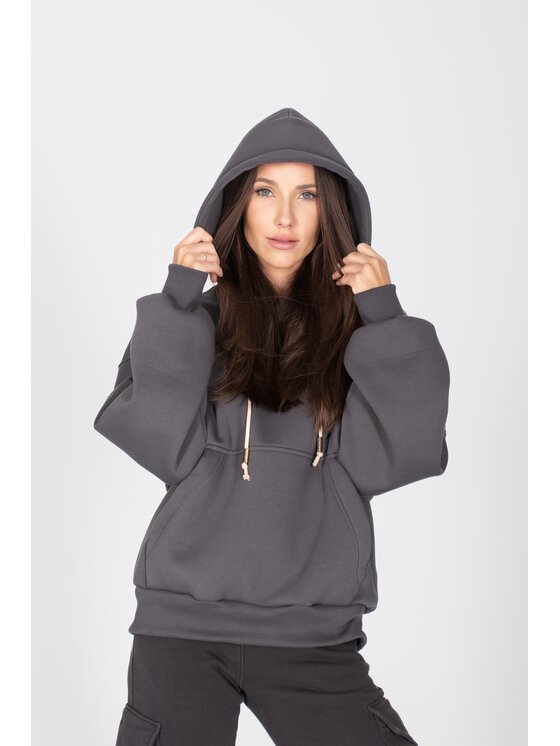 MANDRAGORA MANDRAGORA Bluza cangaroo Szary Oversize