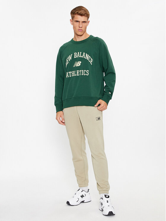New Balance New Balance Bluza Athletics Varsity Fleece Crewneck MT33550 Zielony Regular Fit