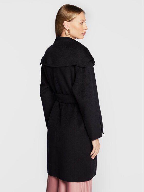 Marella Marella Cappotto di lana Harden 30160228 Blu scuro Regular Fit