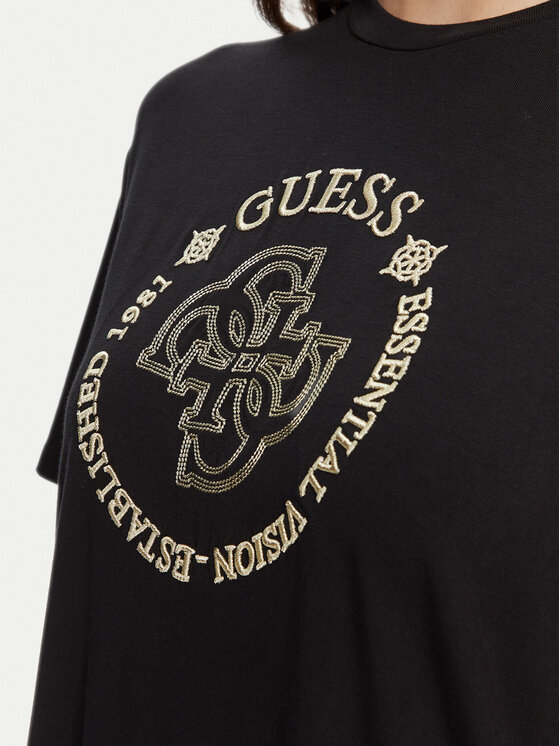 Guess Guess T-Shirt V5YI05 KCOA2 Czarny Regular Fit