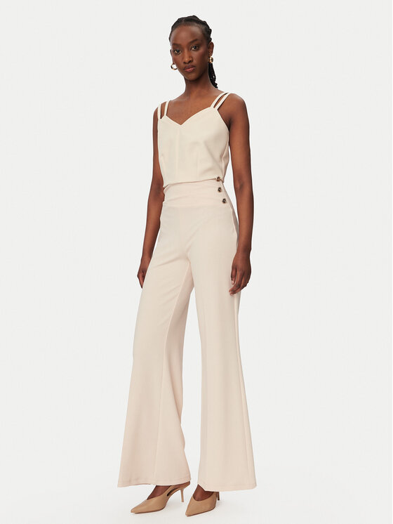 Rinascimento Rinascimento Παντελόνι Palazzo CFC0020264002 Μπεζ Flare Fit