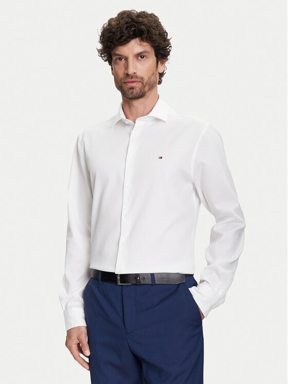Tommy Hilfiger Tommy Hilfiger Košile MW0MW39573 Bílá Slim Fit