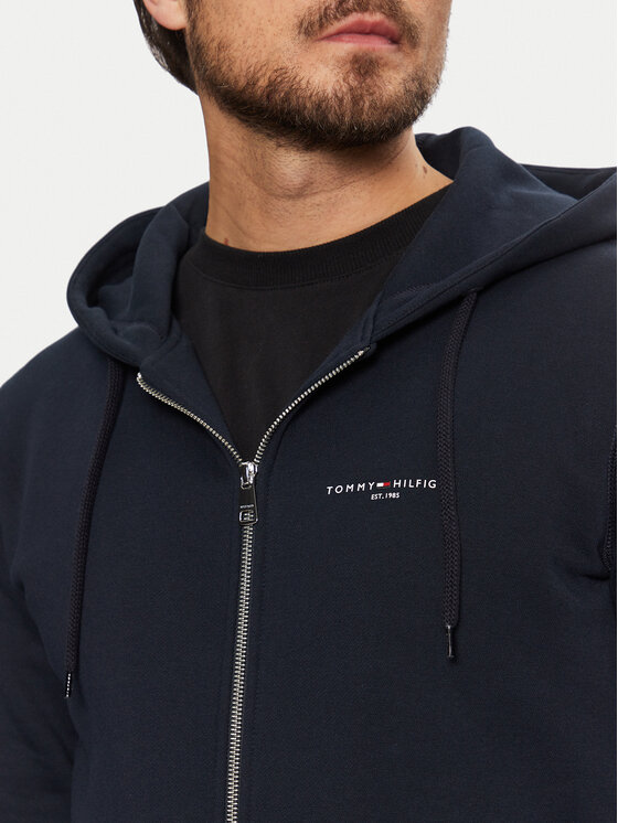 Tommy Hilfiger Tommy Hilfiger Bluza Small Logo MW0MW37687 Granatowy Regular Fit