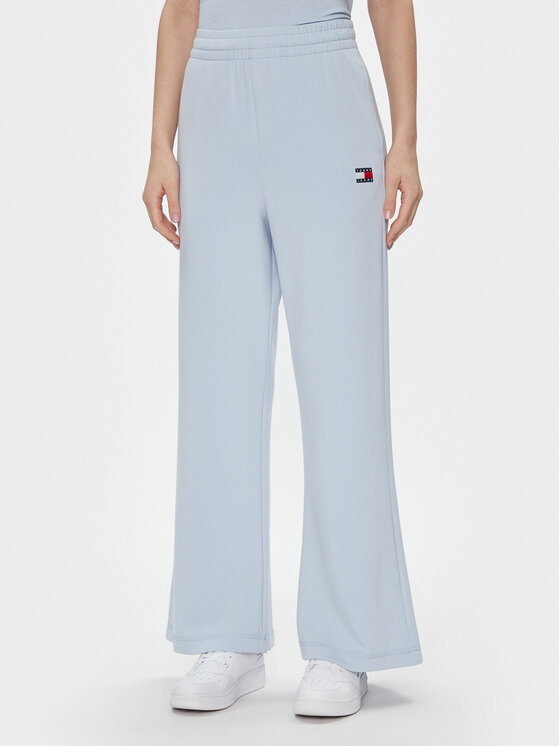 Tommy Jeans Pantaloni da tuta DW0DW17312 Celeste Wide Leg, taglia : S