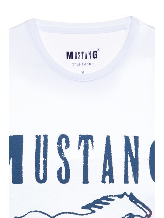 Mustang Mustang T-shirt BASIC PRINT TEE Bianco Regular Fit