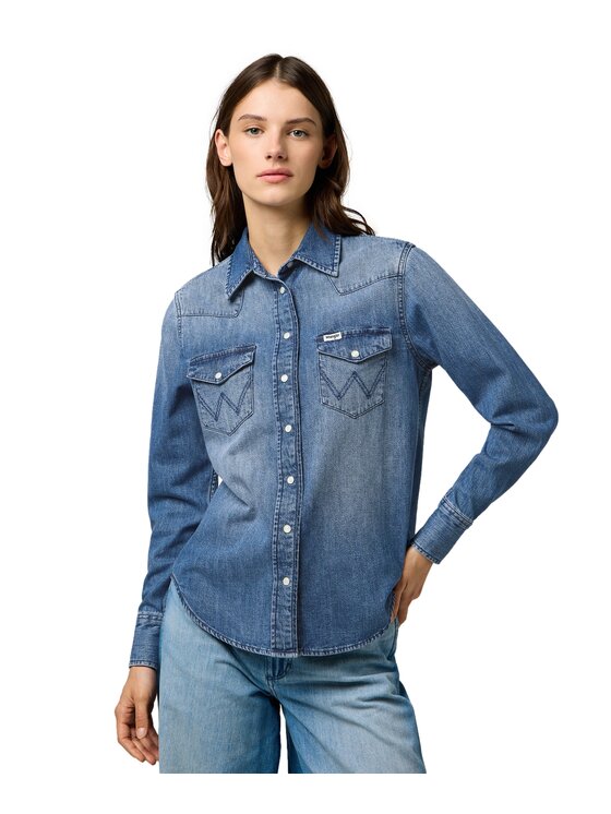 Wrangler Wrangler camicia di jeans 112373227 Blu Regular Fit