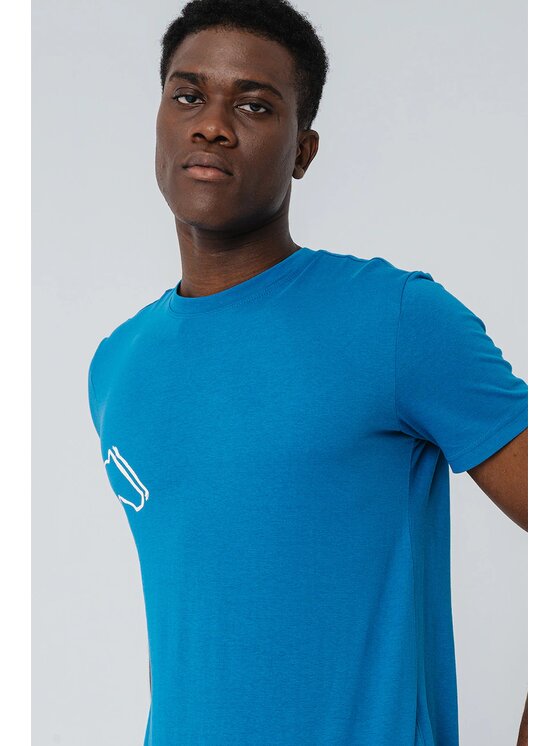 Mustang Mustang T-Shirt Style Austin Niebieski Regular Fit