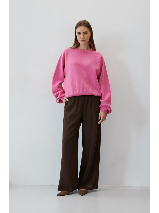 Fobya Fobya Sweter F2063 Różowy Basic Fit