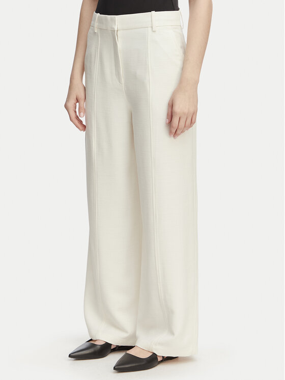 Calvin Klein Szövet nadrág LV044F651G Krém Straight Fit