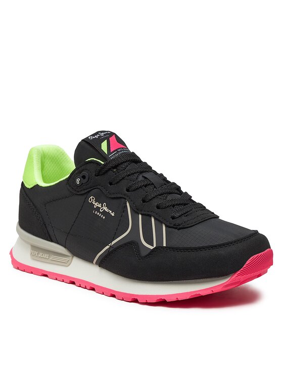 Pepe Jeans Pepe Jeans Sneakersy Brit Neon W PLS40011 Černá