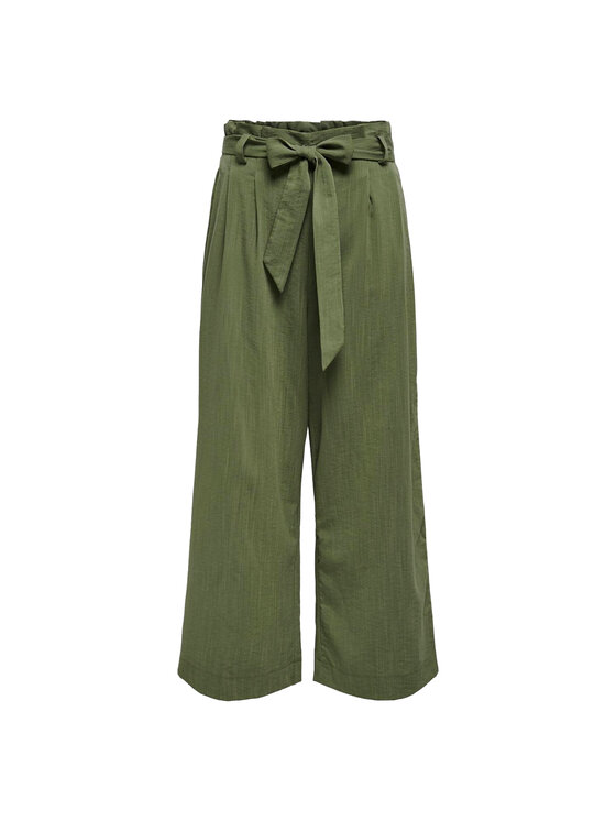 ONLY ONLY Pantaloni da donna Onlmarsa Solid Paperbag Wvn Noos Verde Palazzo Fit