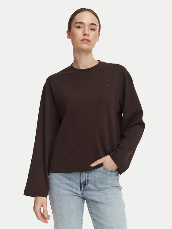 Tommy Hilfiger Tommy Hilfiger Bluzka WW0WW51740 Brązowy Relaxed Fit