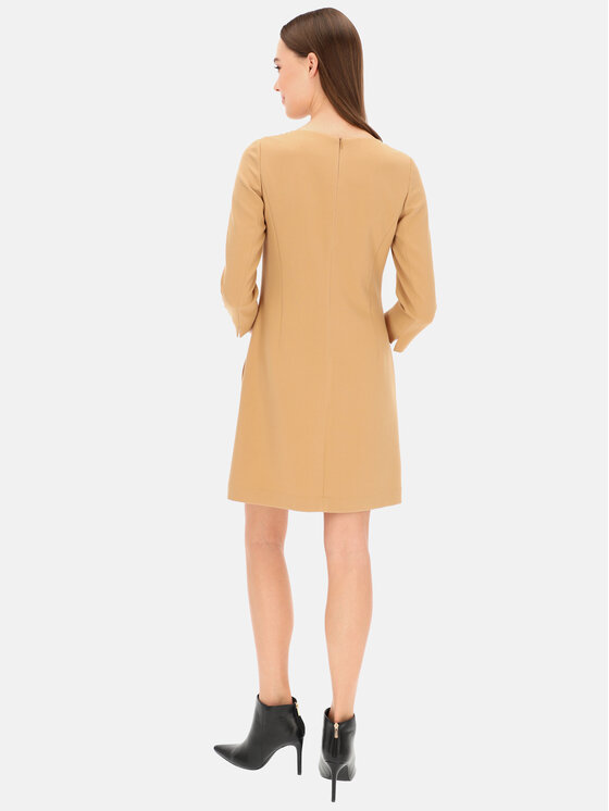 Potis & Verso Potis & Verso Sukienka codzienna Nabuko Beżowy Slim Fit