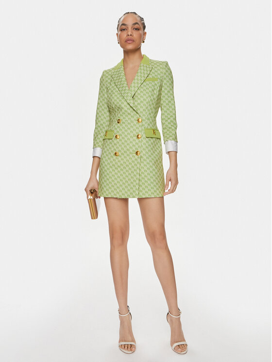 Elisabetta Franchi Elisabetta Franchi Коктейлна рокля AB-S10-41E2-V780 Зелен Regular Fit