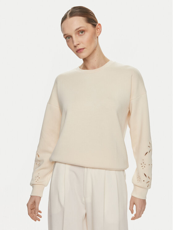 Vila Vila Μπλούζα Sif 14099158 Μπεζ Regular Fit