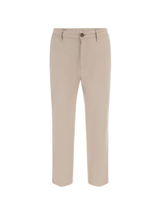 Guess Guess Kalhoty z materiálu 175253 Hnědá Regular Fit