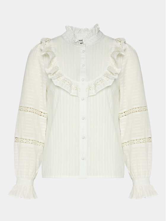 NAF NAF NAF NAF Bluse Holaia C1 YHNC59 Écru Regular Fit