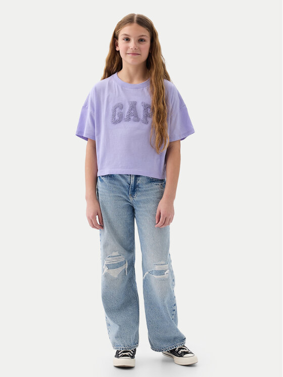 Gap Gap Тишърт 883128-01 Виолетов Relaxed Fit