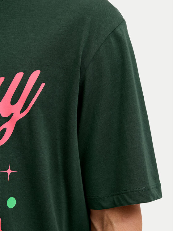 Jack & Jones Jack & Jones Футболка Holiday Cartoon 12287550 Зелений Relaxed Fit