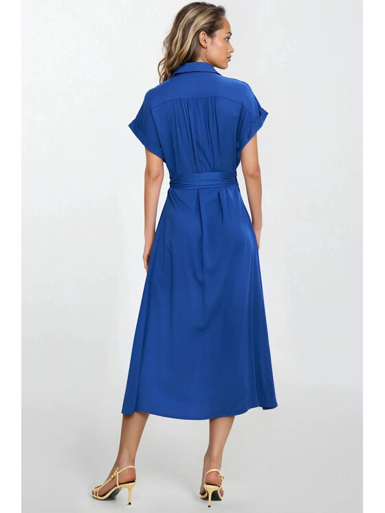 NIFE NIFE Košilové šaty S270 Modrá Modern Relaxed Fit