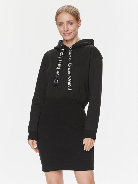 Calvin Klein Jeans Calvin Klein Jeans Плетена рокля J20J221991 Черен Regular Fit