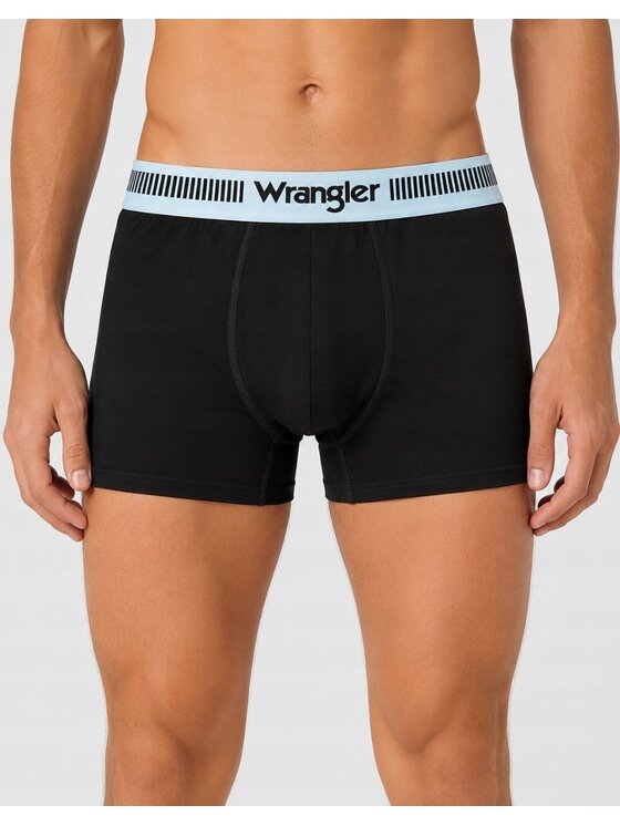 Wrangler Wrangler Bokserki Boote 5 Pack Cotton Elastane Trunks Czarny