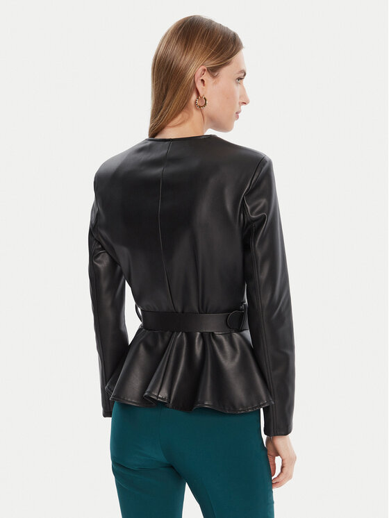 Rinascimento Rinascimento Jakna od imitacije kože CFC0125192003 Crna Slim Fit