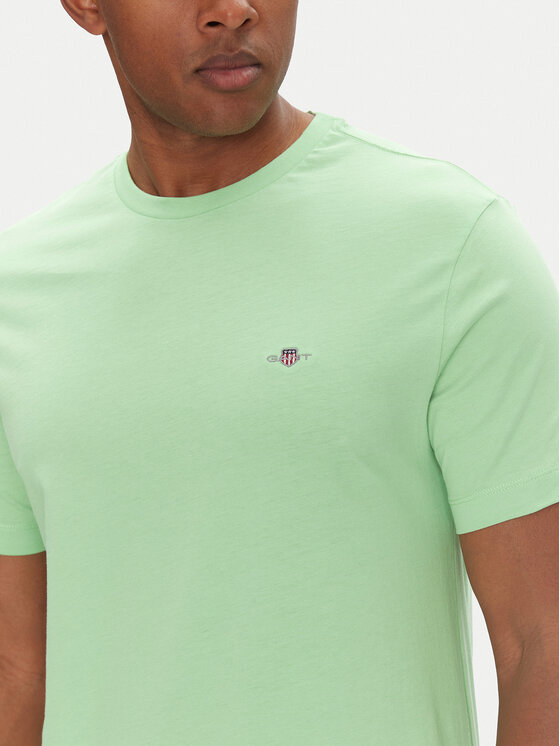 Gant Gant Marškinėliai Shield 2003184 Žalia Regular Fit