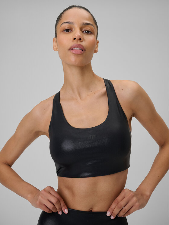 4F 4F Biustonosz sportowy YOGA Czarny