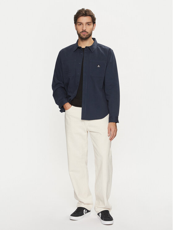 Converse Converse Košulja 10026973-A01 Tamnoplava Relaxed Fit