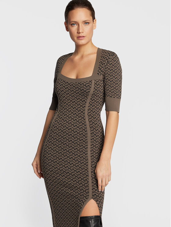 Gestuz Gestuz Džemper haljina Matthea 10906265 Zelena Slim Fit
