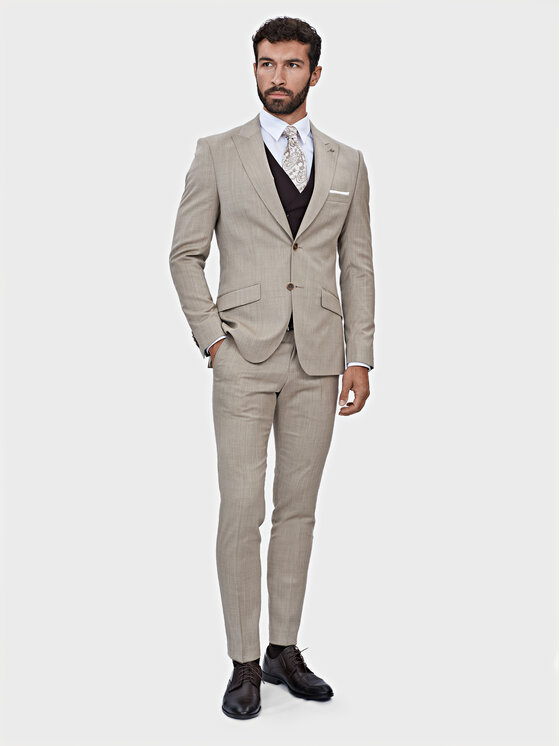 Evenemen Evenemen Garnitur Filadelfia Beżowy Slim Fit