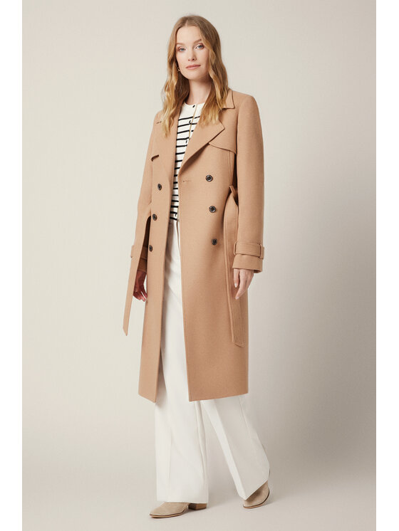 Lancerto Lancerto Płaszcz Mistelle PC073225000008 Beżowy Regular Fit