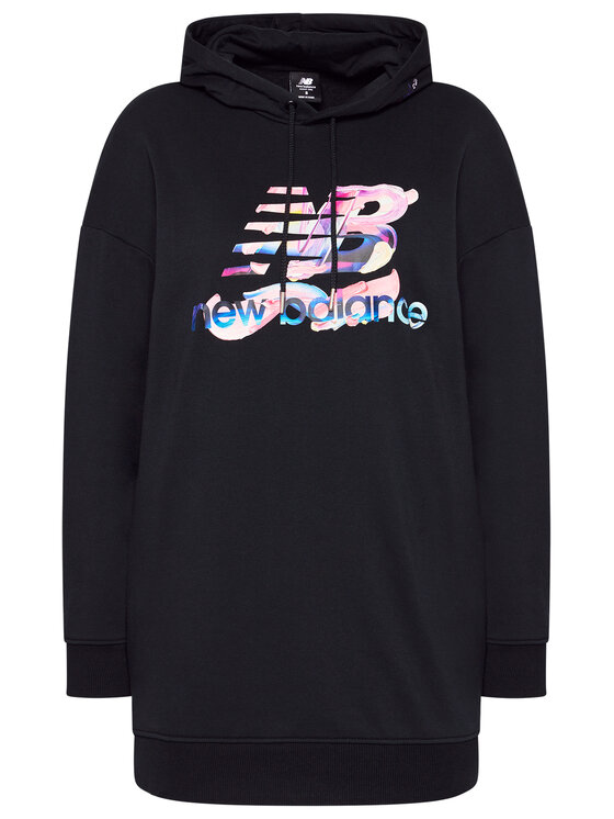 New Balance New Balance Majica dugih rukava Athletics Erin Loree Hoodie WD11506 Crna Oversize