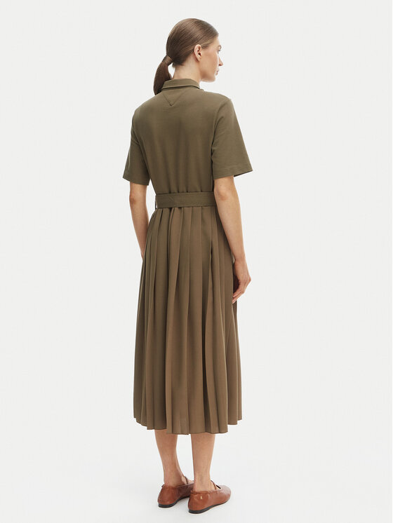 Tommy Hilfiger Tommy Hilfiger Ikdienas kleita WW0WW48756 Zaļš Regular Fit