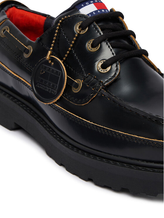 Tommy Jeans Tommy Jeans Polobotky Archive '01 Boat Shoe Lthr EM0EM01705 Černá