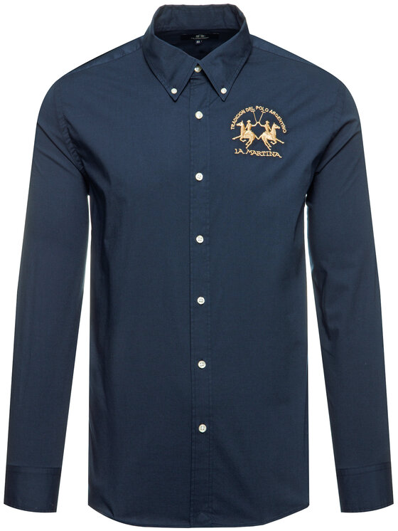 La Martina La Martina Camicia Poplin CCMC01 PP003 Blu scuro Regular Fit