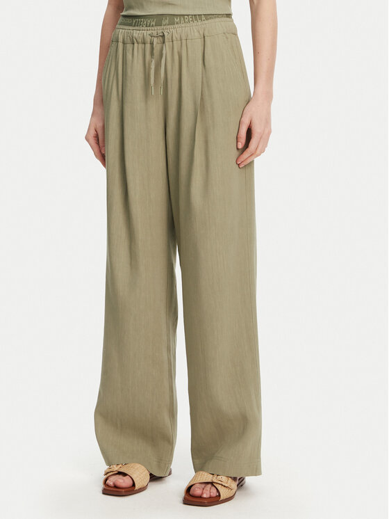 Marella Marella Pantaloni di tessuto Fred 2513131085 Verde Wide Leg