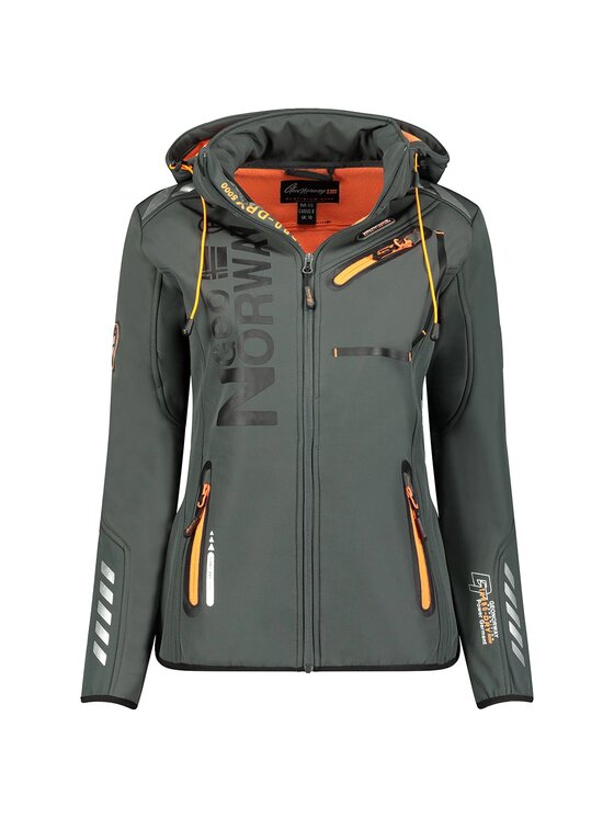 Geographical Norway Geographical Norway Kurtka softshell WU8184F/GNO-Dark Grey / Orange Szary Regular Fit