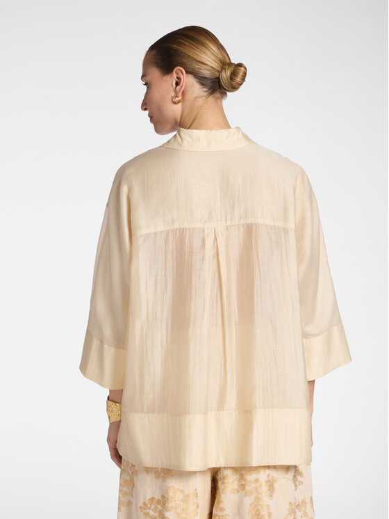 Elena Mirò Elena Mirò Koszula 5019Z000024N002 Kremowy Boxy Fit